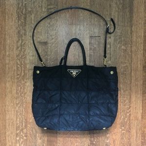 Authentic Prada Nylon Shopper Crossbody / Tote Bag